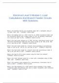 Electrical Level 3 Module 1 Load Calculations And Branch Feeder Circuits With Solutions