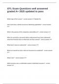 OTL Exam Questions well answered graded A&plus; 2025 updated to pass