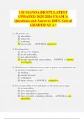 UH MANOA BIO172 LATEST  UPDATED 2025&sol;2026 EXAM 1&semi;  Questions and Answers 100&percnt; Solved  GRADED AT A&plus; 