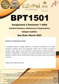 BPT1501 Assignment 2 &lpar;COMPLETE ANSWERS&rpar; Semester 1 2025  - DUE March 2025