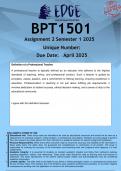 BPT1501 Assignment 2 &lpar;ANSWERS&rpar; Semester 1 2025 - DISTINCTION GUARANTEED