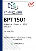 BPT1501 Assignment 2 &lpar;DETAILED ANSWERS&rpar; Semester 1 2025 - DISTINCTION GUARANTEED
