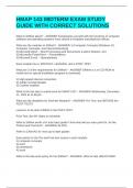 HMAP 143 MIDTERM EXAM STUDY GUIDE WITH CORRECT SOLUTIONS