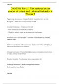 CMY3701 Part 1&colon; The rational actor model of crime and criminal behavior &plus; Theme 1