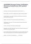 AAAI&sol;ISMA Personal Trainer Certification Workshop Study&sol;Review 2025 updated to pass
