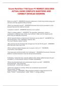 Uconn Nutrition 1165 Exam &num;1 NEWEST 2025&sol;2026  ACTUAL EXAM COMPLETE QUESTIONS AND  CORRECT DETAILED ANSWERS