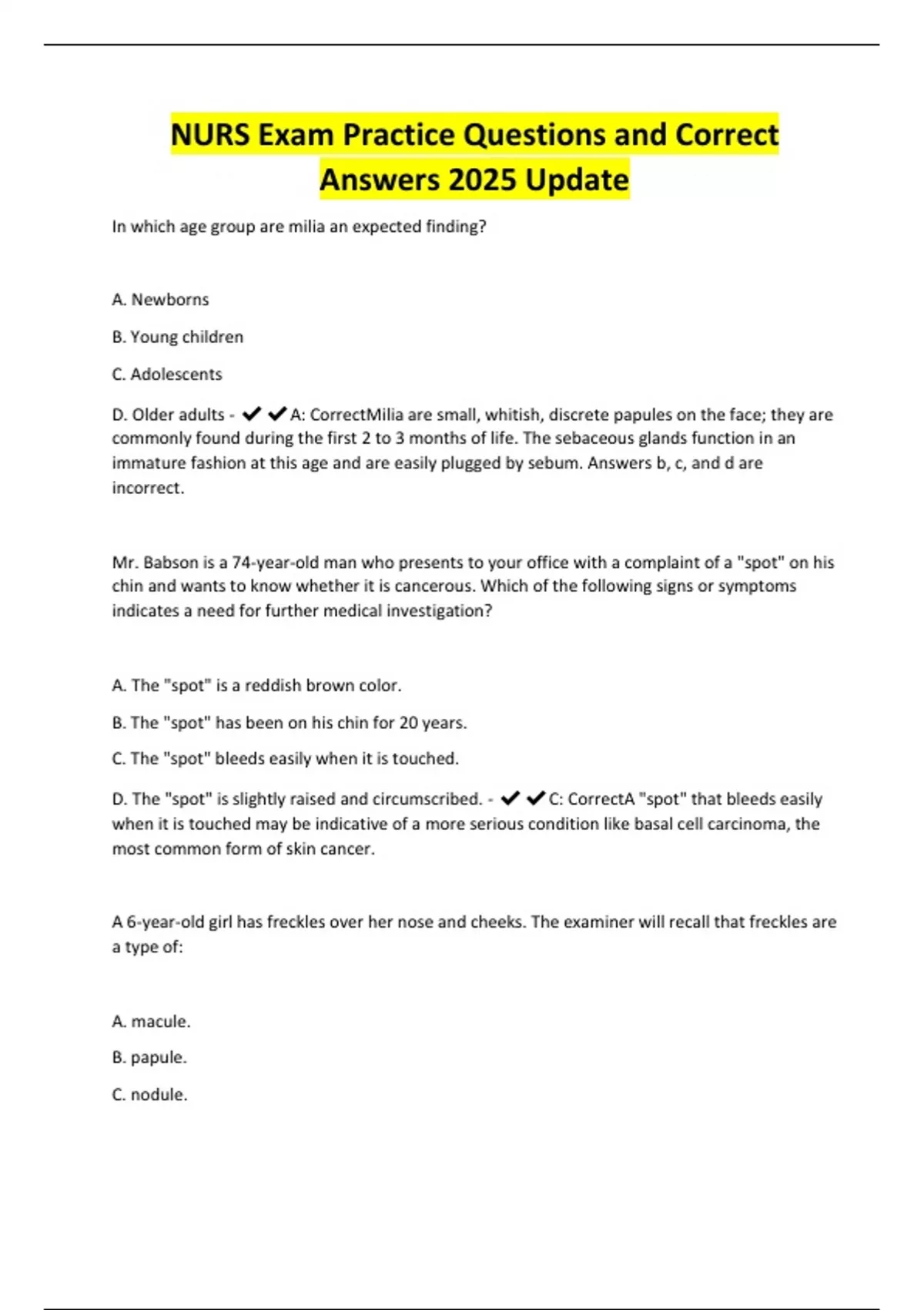 NURS 5220 Exam Practice Questions and Correct Answers 2025 Update ...