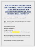 WGU D265 CRITICAL THINKING&colon; REASON  AND EVIDENCE OA EXAM QUESTION BANK  &vert; 2025 COMPLETE WGU D265 WITH  CORRECT VERIFIED ANSWERS &vert; ALREADY  GRADED A&plus; EXAM &vert; BRAND NEW