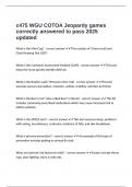 c475 WGU COTOA Jeopardy games correctly answered to pass 2025 updated