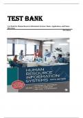 Test Bank for Human Resource Information Systems&colon; Basics&comma; Applications&comma; and Future Directions 5th Edition by Richard D Johnson&comma; Kevin D&period; Carlson & Michael J&period; Kavanagh &comma; ISBN&colon; 9781544396743 &vert;&vert; Guide A&plus;