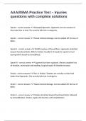 AAAI&sol;ISMA Practice Test &ndash; Injuries questions with complete solutions