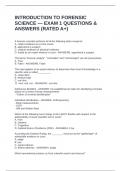 INTRODUCTION TO FORENSIC SCIENCE &mdash; EXAM 1 QUESTIONS & ANSWERS &lpar;RATED A&plus;&rpar;