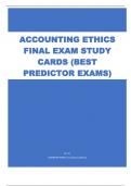 ACCOUNTING ETHICS FINAL EXAM STUDY CARDS &lpar;BEST PREDICTOR EXAMS&rpar; 