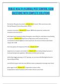 PUBLIC HEALTH  PEST CONTROL &lpar;FLORIDA&rpar; EXAM QUESTIONS WITH COMPLETE SOLUTIONS