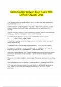  California ICC Service Tech Exam With Correct Answers 2025