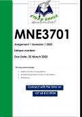 MNE3701 Assignment 1 (QUALITY ANSWERS) Semester 1 2025
