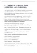 CT OPERATOR'S LICENSE EXAM QUESTIONS 100&percnt; ANSWERED&period; 