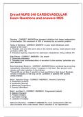 Drexel NURS 549 CARDIOVASCULAR Exam Questions and answers 2025&period;