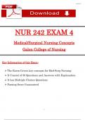 Galen NUR 242 &sol; NUR 242 Exam 4 Med-Surg &lpar;Latest 2025 &sol; 2026&rpar;&colon; Most Comprehensive Qs & Ans - to Pass the Exam&comma; 100&percnt; Verified