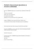 Pediatric Burns Exam Questions & Answers 2025&sol;2026