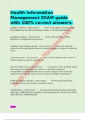 Health Information Management EXAM guide with 100&percnt; correct answers&period;