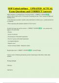 SOP United airlines    UPDATED  ACTUAL   Exam Questions and CORRECT Answers