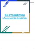 WGU C211 Global Economics for Managers &vert;Latest Update with Complete Solution