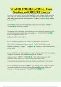 VCAD510 UPDATED ACTUAL   Exam  Questions and CORRECT Answers 