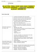 HA ACTUAL FINAL EXAM 2024-2025 CORRECT  DETAILED ANSWERS VERIFIED ANSWERS  ALREADY GRADED A&plus;
