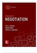  ESSENTIALS OF NEGOTIATION - TEST BANK FOR SIXTH EDITION BY ROY J&period; LEWICKI&comma; BRUCE BARRY&comma; DAVID M&period; SAUNDERS&comma; Complete guide A&plus;