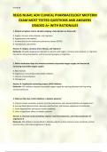 REGIS NU641 ADV CLINICAL PHARMACOLOGY MIDTERM EXAM MOST TESTED QUESTIONS AND ANSWERS GRADED A&plus; WITH RATIONALES