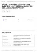 Summary for ENG1502 2025 REAL EXAM QUESTIONS &vert;MOST TESTED &vert;AND ANSWERS &lpar; 100&percnt; ACCURATE&rpar; GET IT RIGHT&excl;&excl;