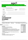 2024 AQA GCSE CITIZENSHIP STUDIES 8100&sol;1 Paper 1 Verified Question Paper with Marking Scheme Combined&period; June 2024