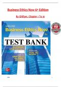Test Bank for Business Ethics Now 6 Edition Andrew Ghillyer&comma; All 1-10 Chapters Covered &comma;Latest Edition