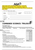 2024 AQA GCSE COMBINED SCIENCE&colon; TRILOGY 8464&sol;C&sol;1F Foundation Tier Chemistry Paper 1F Verified Question Paper with Marking Scheme Combined&period; June 2024