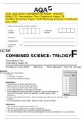 2024 AQA GCSE COMBINED SCIENCE&colon; TRILOGY 8464&sol;C&sol;2F Foundation Tier Chemistry Paper 2F Verified Question Paper with Marking Scheme Combined&period; June 2024