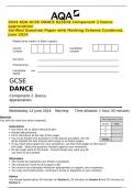 2024 AQA GCSE DANCE 8236&sol;W Component 2 Dance appreciation Verified Question Paper with Marking Scheme Combined&period; June 2024