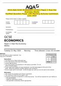 2024 AQA GCSE ECONOMICS 8136&sol;2 Paper 2 How the Economy Works Verified Question Paper with Marking Scheme Combined&period; June 2024