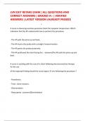 LVN EXIT RETAKE EXAM &vert; ALL QUESTIONS AND CORRECT ANSWERS &vert; GRADED A&plus; &vert; VERIFIED ANSWERS &vert; LATEST VERSION &lpar;ALREADY PASSED&rpar;