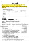 2024 AQA GCSE ENGLISH LANGUAGE 8700&sol;1 Paper 1 Explorations in creative reading and writing Verified Question Paper with Marking Scheme Combined&period; June 2024
