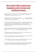 MLO SAFE NMLS safe Exam Questions with Correct and Verified Answers