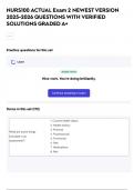 NURS100 ACTUAL Exam 2 NEWEST VERSION  2025-2026 QUESTIONS WITH VERIFIED  SOLUTIONS GRADED A&plus;