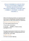TEXAS COMMERCIAL RULES TEST ACTUAL EXAM 2025 CURRENTLY TESTING QUESTIONS WITH DETAILED VERIFIED ANSWERS &lpar;100&percnt; CORRECT ANSWERS&rpar; &sol;ALREADY GRADED A&plus;