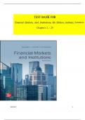 TEST BANK For Financial Markets and Institutions&comma; 8th Edition by Anthony Saunders&comma; Marcia Cornett&comma; All Chapters 1 - 25&comma; Complete Newest Version