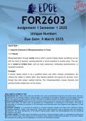 FOR2603 Assignment 1 &lpar;ANSWERS&rpar; Semester 1 2025 - DISTINCTION GUARANTEED