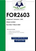 FOR2603 Assignment 1 &lpar;QUALITY ANSWERS&rpar; Semester 1 2025