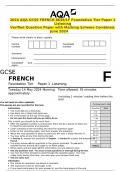 2024 AQA GCSE FRENCH 8658&sol;LF Foundation Tier Paper 1 Listening Verified Question Paper with Marking Scheme Combined&period; June 2024
