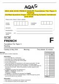 2024 AQA GCSE FRENCH 8658&sol;RF Foundation Tier Paper 3 Reading Verified Question Paper with Marking Scheme Combined&period; June 2024