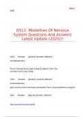 D511 Modalities Of Nervous System Questions And Answers Latest Update &lpar;2025&rpar;&excl;&excl;