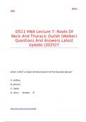 D511 HNA Lecture 7 Roots Of Neck And Thoracic Outlet &lpar;Walker&rpar; Questions And Answers Latest Update &lpar;2025&rpar;&excl;&excl;